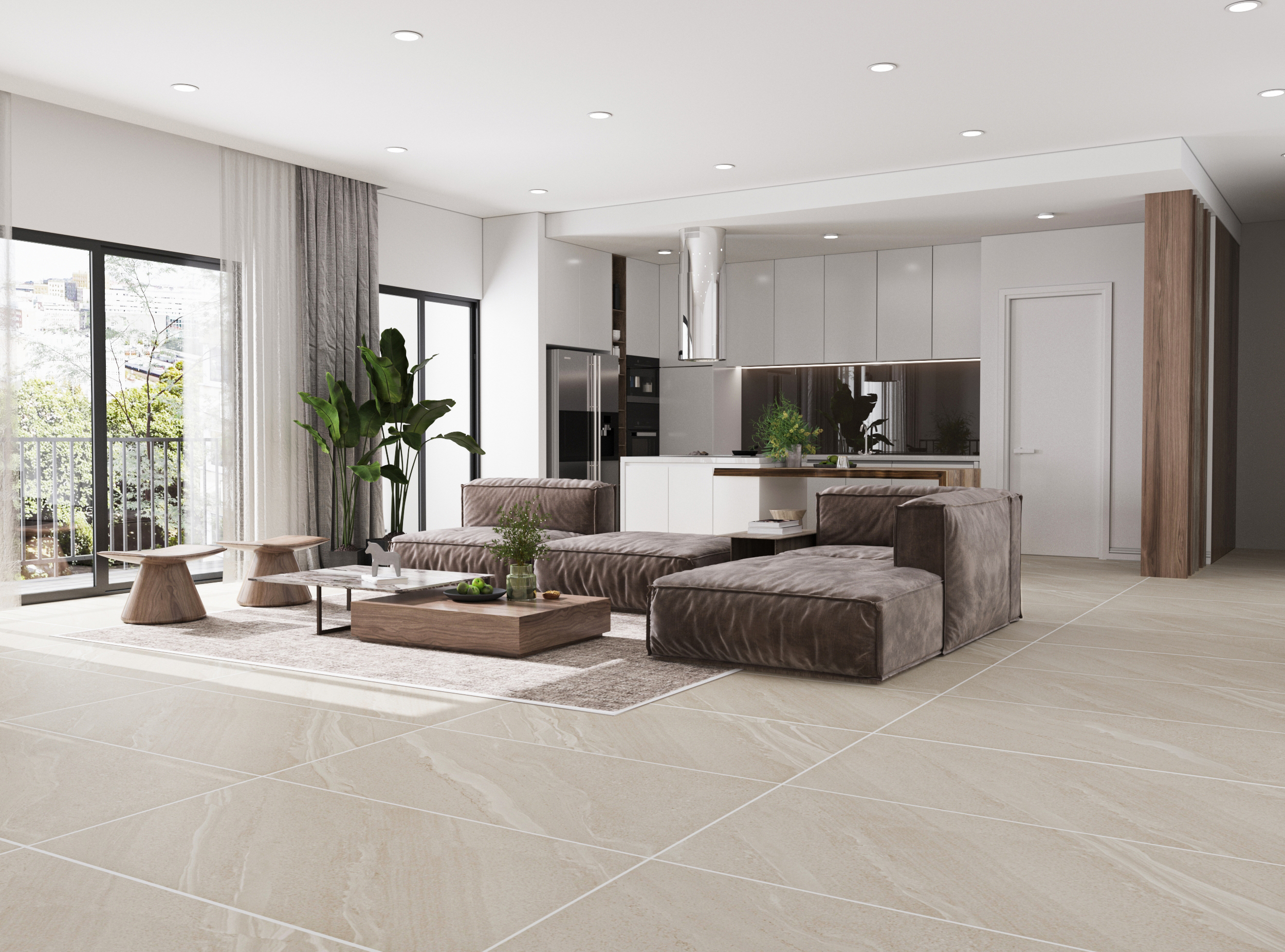 Xu hướng gạch ốp lát phòng khách năm 2024