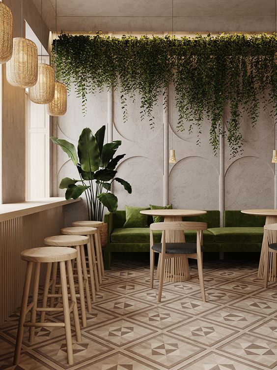 Xu hướng chọn gạch men ốp lát cho quán cafe, nhà hàng trong năm 2024