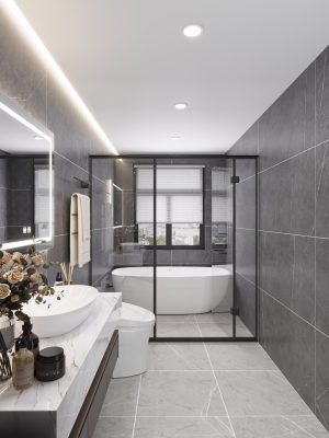 Chọn gạch lát nền phòng tắm chống trơn