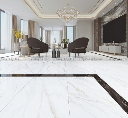 Gạch men bóng – Sang trọng, phản chiếu ánh sáng tốt