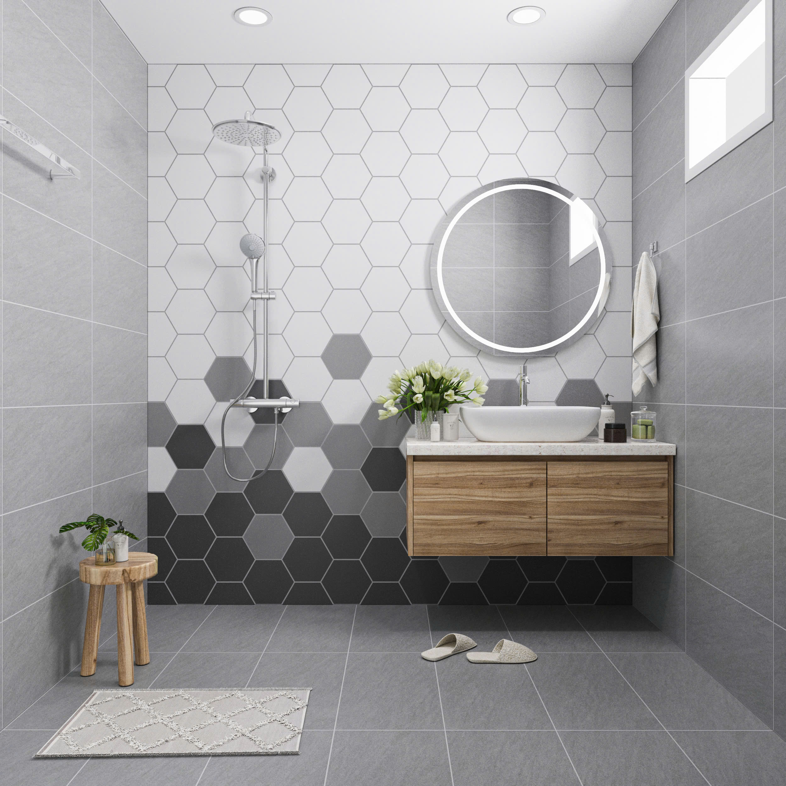 Xu Hướng Gạch Ốp Lát Phòng Tắm 2025: Tối Giản, Tự Nhiên và Cá Tính