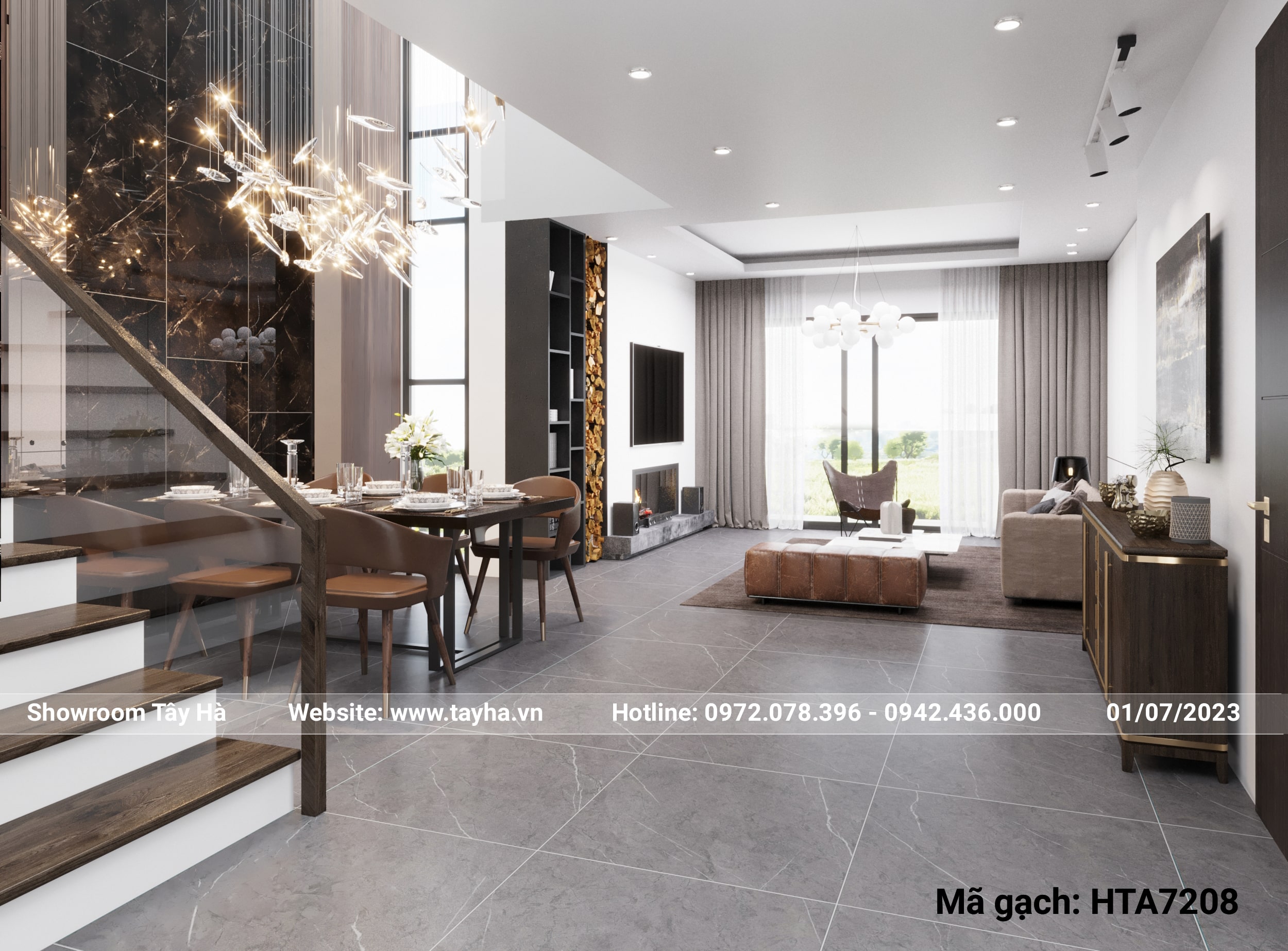 Kinh nghiệm chọn gạch 80x80cm phù hợp với phong cách nội thất